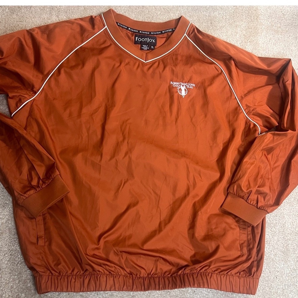 Footjoy Windbreaker Men's XL Golf Robert Trent Jones Trail V-Neck Pullover